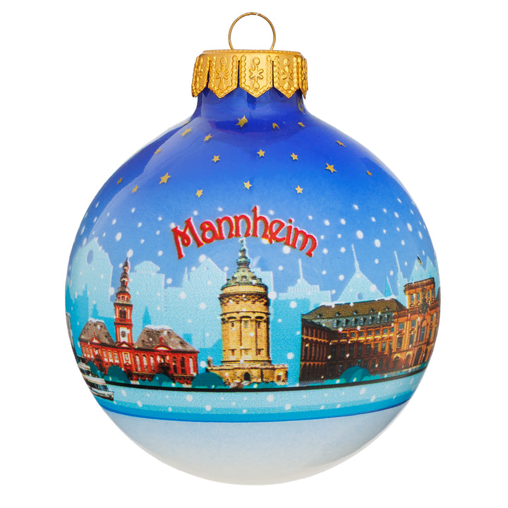 SIKORA Weihnachtskugel aus Glas mit Stadt Motiv Souvenir & Geschenk besonderer Christbaumschmuck Weihnachtsbaumkugel Weihnachtsdeko
