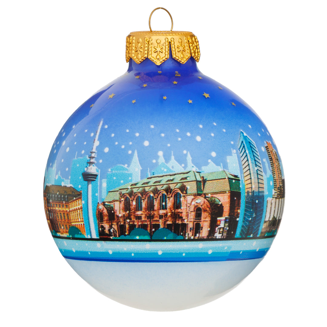 SIKORA Weihnachtskugel aus Glas mit Stadt Motiv Souvenir & Geschenk besonderer Christbaumschmuck Weihnachtsbaumkugel Weihnachtsdeko
