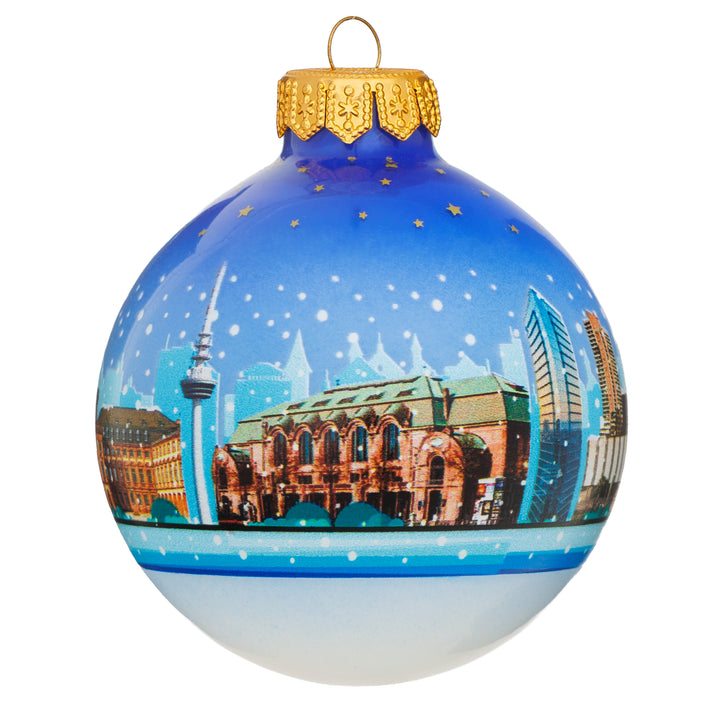 SIKORA Weihnachtskugel aus Glas mit Stadt Motiv Souvenir & Geschenk besonderer Christbaumschmuck Weihnachtsbaumkugel Weihnachtsdeko