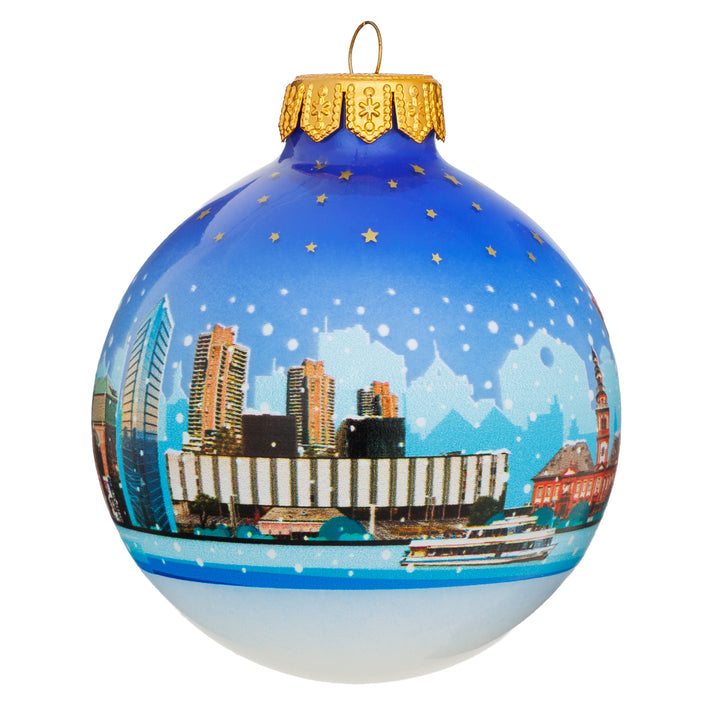 SIKORA Weihnachtskugel aus Glas mit Stadt Motiv Souvenir & Geschenk besonderer Christbaumschmuck Weihnachtsbaumkugel Weihnachtsdeko