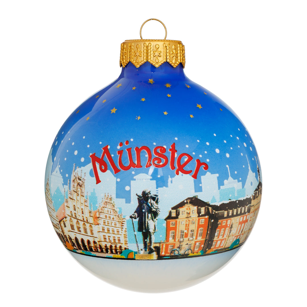 SIKORA Weihnachtskugel aus Glas mit Stadt Motiv Souvenir & Geschenk besonderer Christbaumschmuck Weihnachtsbaumkugel Weihnachtsdeko