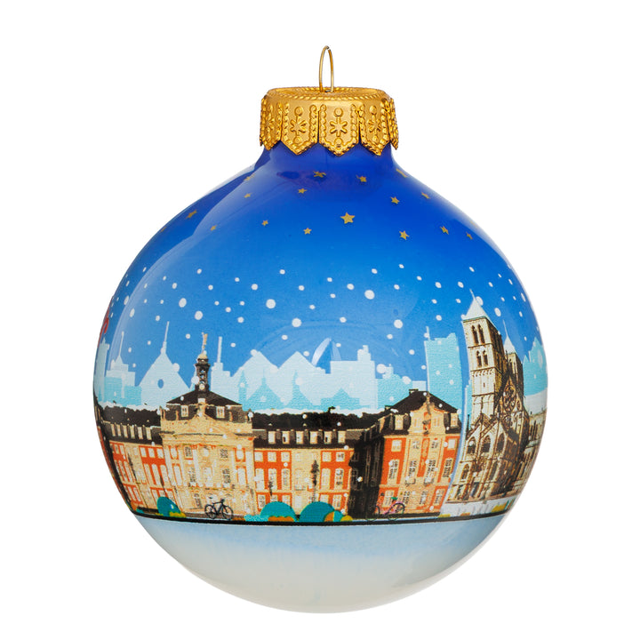 SIKORA Weihnachtskugel aus Glas mit Stadt Motiv Souvenir & Geschenk besonderer Christbaumschmuck Weihnachtsbaumkugel Weihnachtsdeko