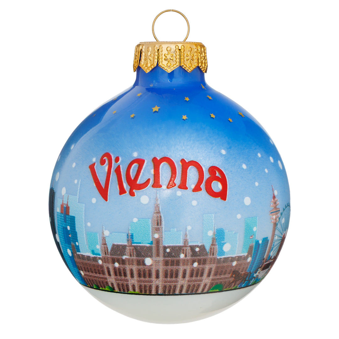 SIKORA Weihnachtskugel aus Glas mit Stadt Motiv Souvenir & Geschenk besonderer Christbaumschmuck Weihnachtsbaumkugel Weihnachtsdeko