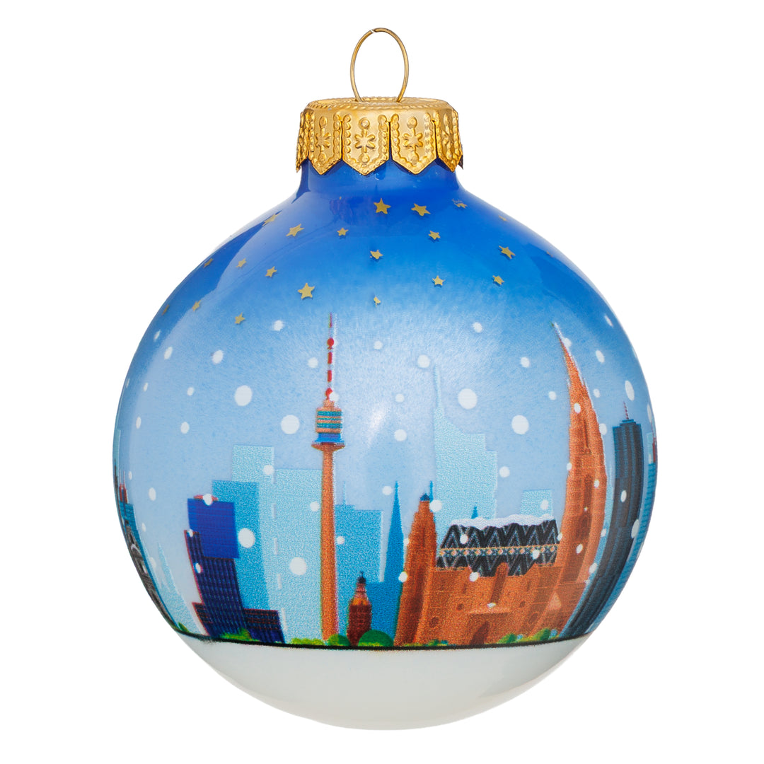 SIKORA Weihnachtskugel aus Glas mit Stadt Motiv Souvenir & Geschenk besonderer Christbaumschmuck Weihnachtsbaumkugel Weihnachtsdeko