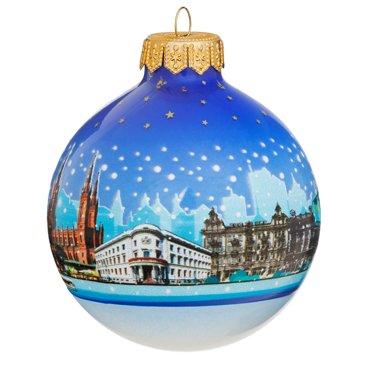 SIKORA Weihnachtskugel aus Glas mit Stadt Motiv Souvenir & Geschenk besonderer Christbaumschmuck Weihnachtsbaumkugel Weihnachtsdeko