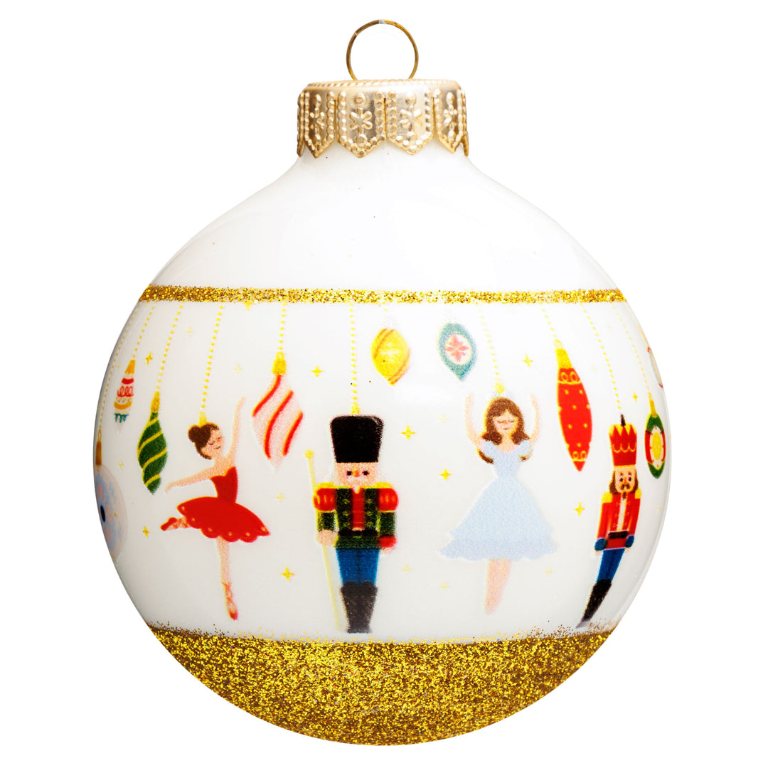 SIKORA bedruckte Weihnachtskugel aus Glas mit detailreichem Print Motiv besonderer Christbaumschmuck Ornament Figur