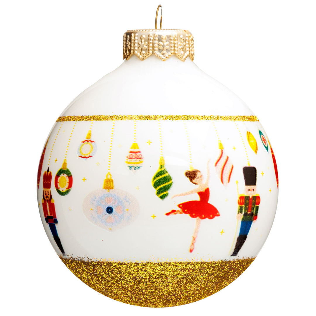 SIKORA bedruckte Weihnachtskugel aus Glas mit detailreichem Print Motiv besonderer Christbaumschmuck Ornament Figur