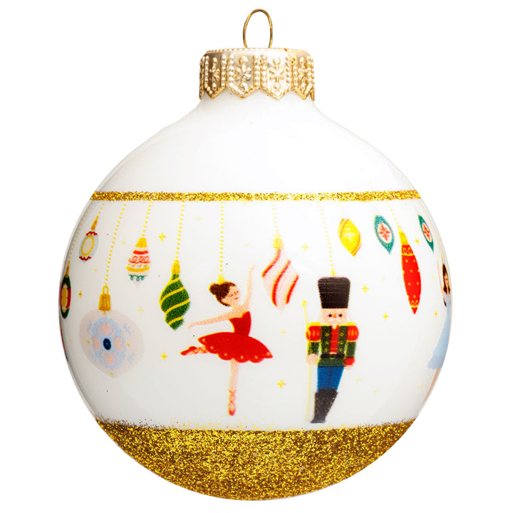SIKORA bedruckte Weihnachtskugel aus Glas mit detailreichem Print Motiv besonderer Christbaumschmuck Ornament Figur