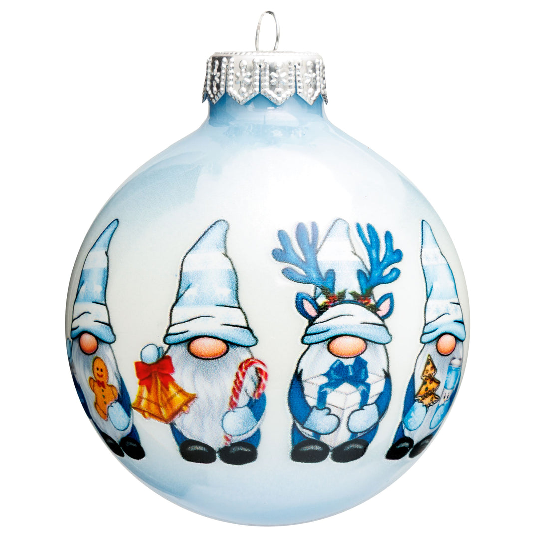 SIKORA bedruckte Weihnachtskugel aus Glas mit detailreichem Print Motiv besonderer Christbaumschmuck Ornament Figur