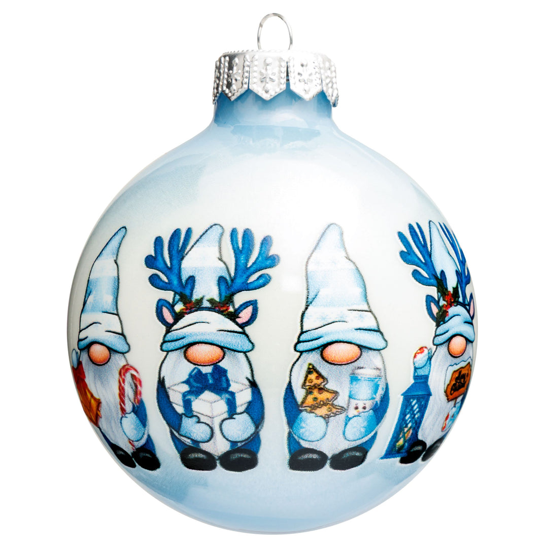 SIKORA bedruckte Weihnachtskugel aus Glas mit detailreichem Print Motiv besonderer Christbaumschmuck Ornament Figur