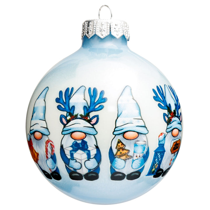 SIKORA bedruckte Weihnachtskugel aus Glas mit detailreichem Print Motiv besonderer Christbaumschmuck Ornament Figur