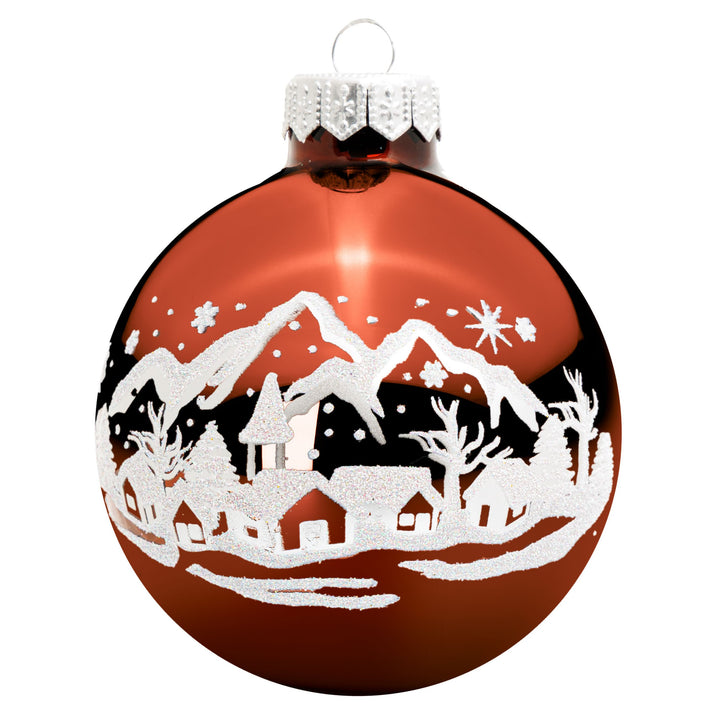 SIKORA bedruckte Weihnachtskugel aus Glas mit detailreichem Print Motiv besonderer Christbaumschmuck Ornament Figur