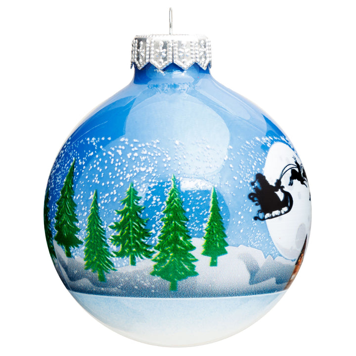 SIKORA bedruckte Weihnachtskugel aus Glas mit detailreichem Print Motiv besonderer Christbaumschmuck Ornament Figur