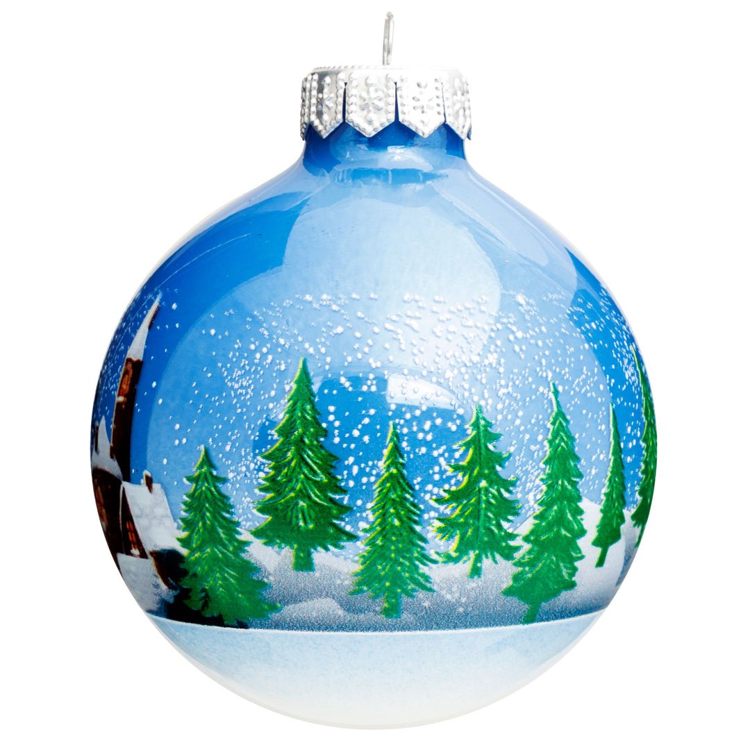 SIKORA bedruckte Weihnachtskugel aus Glas mit detailreichem Print Motiv besonderer Christbaumschmuck Ornament Figur