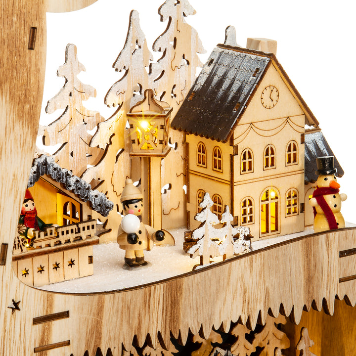 SIKORA LB05 traumhafter XXL LED Holz Deko Rentier / Hirsch Schwibbogen inclusive Trafo Höhe ca. 67 cm