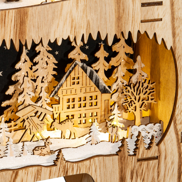 SIKORA LB05 traumhafter XXL LED Holz Deko Rentier / Hirsch Schwibbogen inclusive Trafo Höhe ca. 67 cm