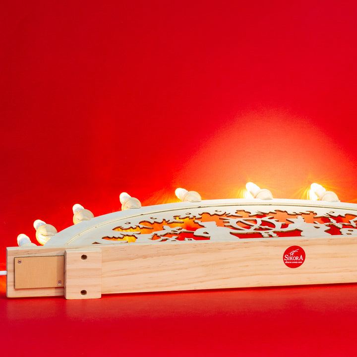 SIKORA LB33-10 klassischer XXL Holz Schwibbogen 10-flammig beleuchteter Lichterbogen Motiv BERGMANN Deko Weihnachten Breite ca 71 cm