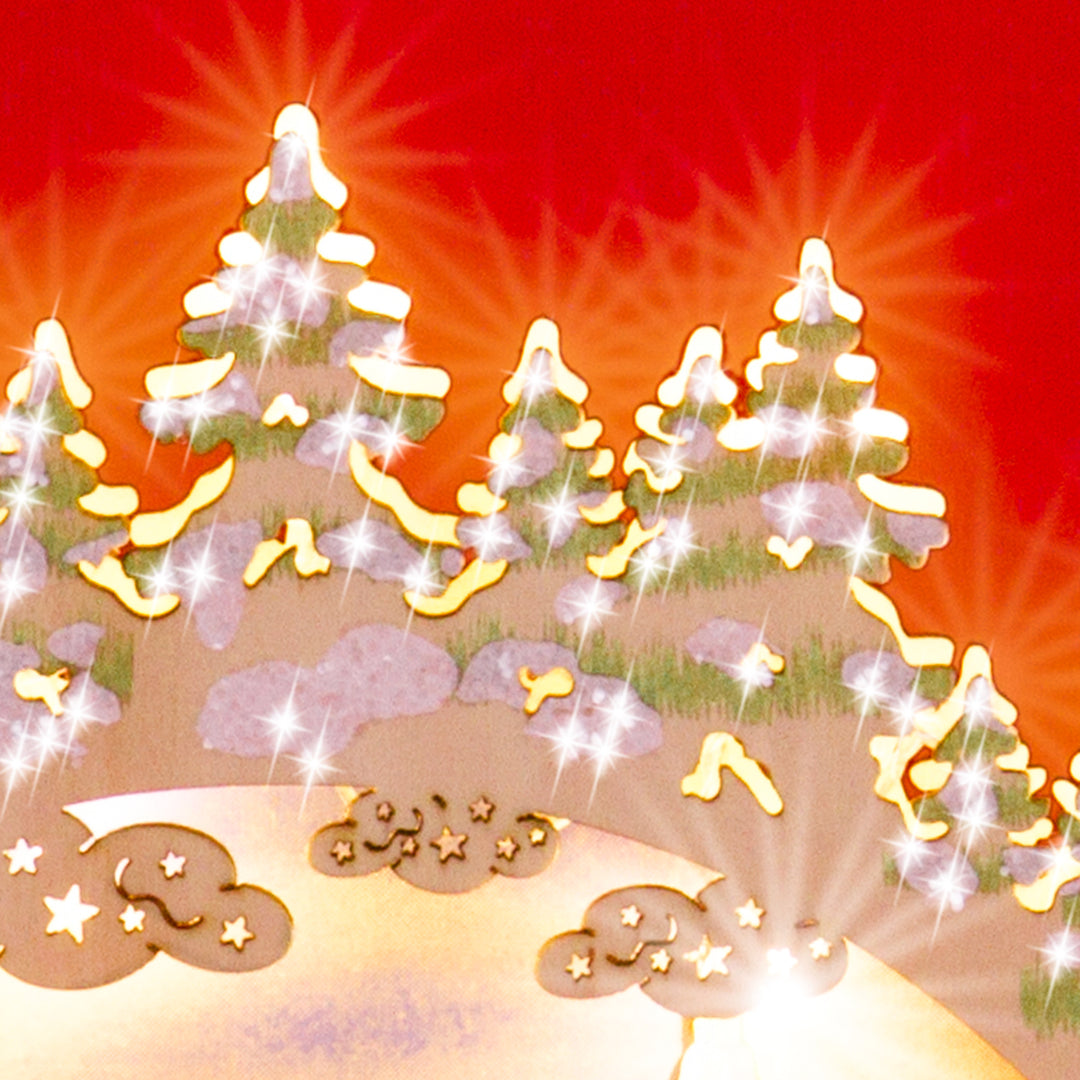 SIKORA LB55 kleiner LED Holz Schwibbogen WINTERDORF B:29,5 cm