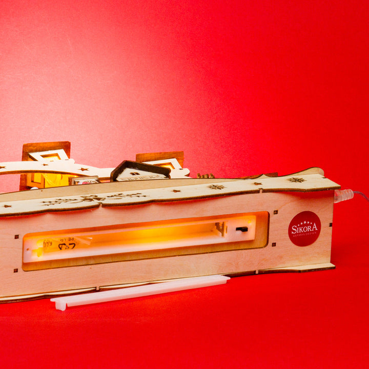 SIKORA LB62 beleuchteter LED Holz Schwibbogen WEIHNACHTSDORF inklusive Trafo