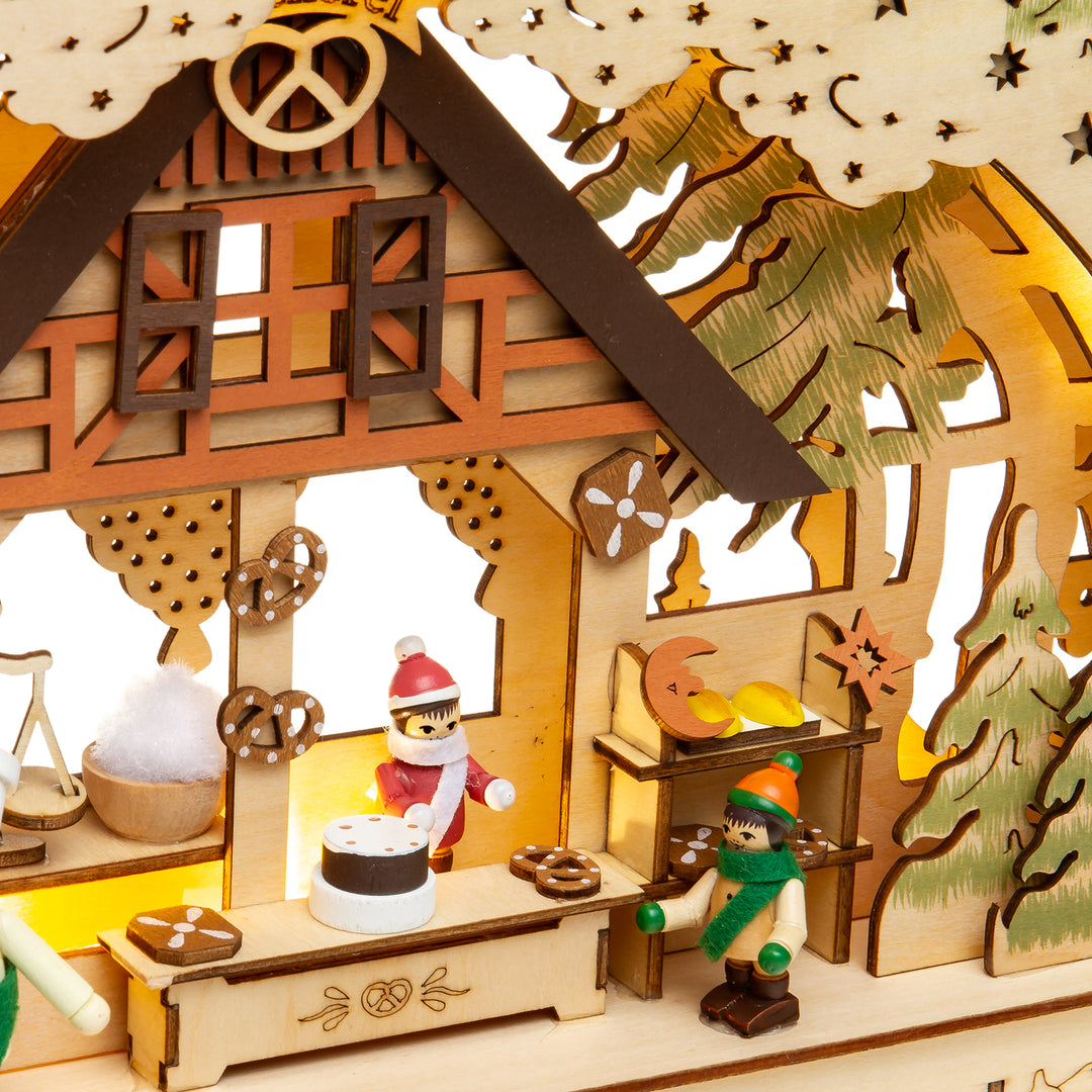 SIKORA LB69 beleuchteter 3D LED Holz Schwibbogen WEIHNACHTSBÄCKEREI inklusive Trafo