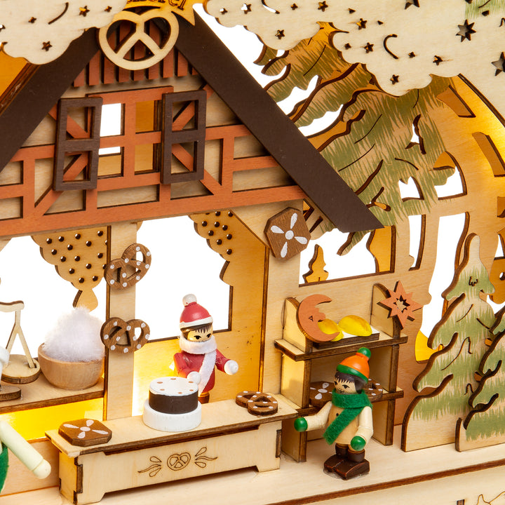 SIKORA LB69 beleuchteter 3D LED Holz Schwibbogen WEIHNACHTSBÄCKEREI inklusive Trafo