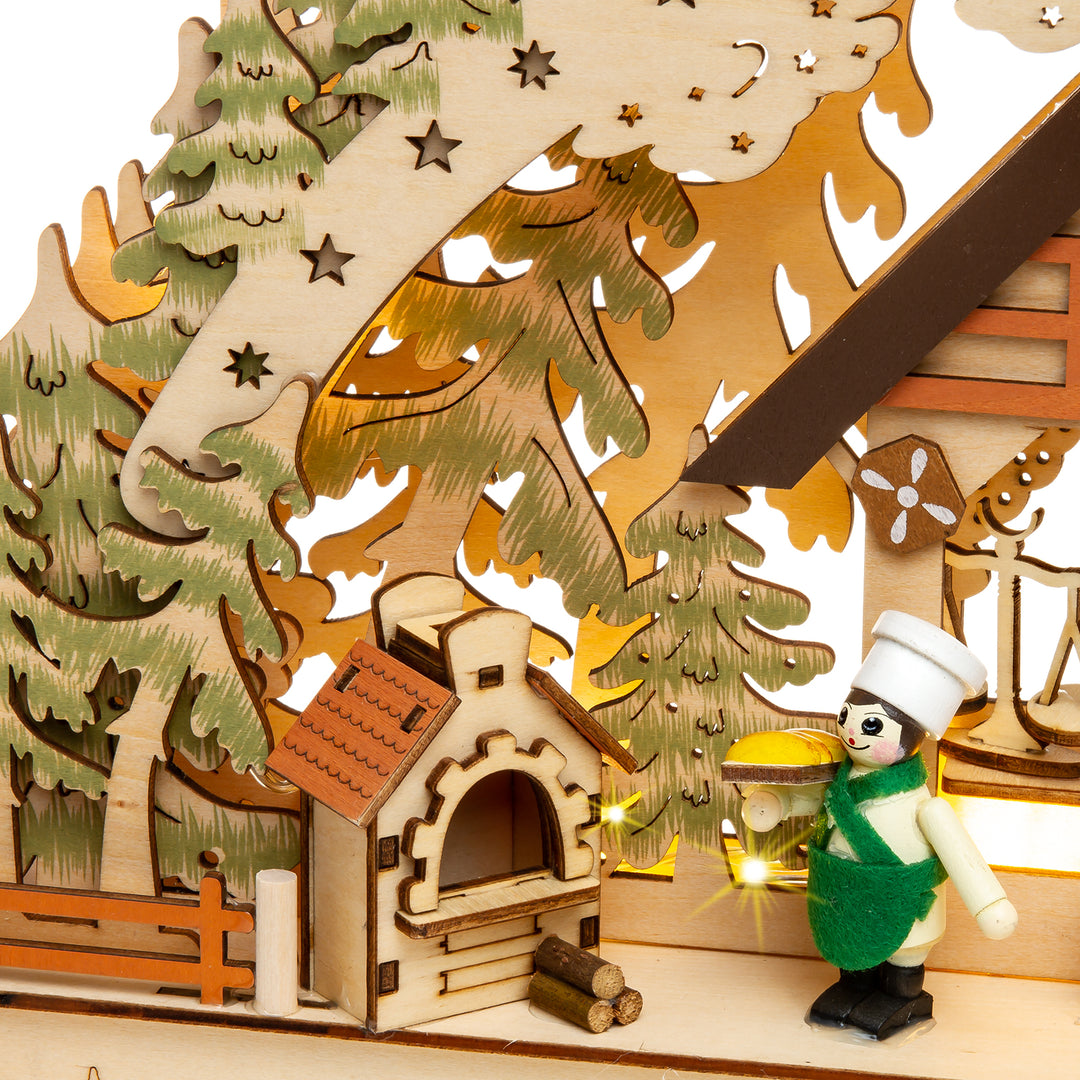 SIKORA LB69 beleuchteter 3D LED Holz Schwibbogen WEIHNACHTSBÄCKEREI inklusive Trafo