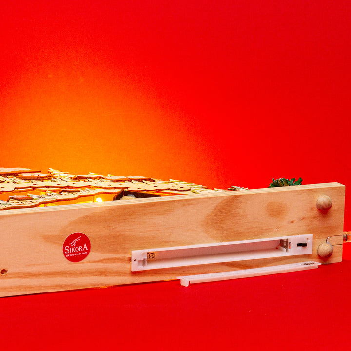 SIKORA LB82 großer Holz LED Schwibbogen WINTERDORF inklusive Trafo