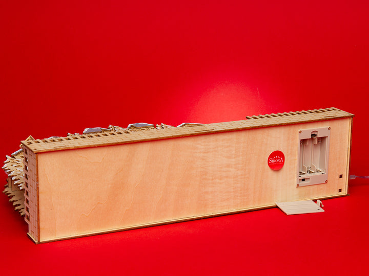 SIKORA LB86 beleuchteter 3D LED Holz Schwibbogen WEIHNACHTSDORF inklusive Trafo