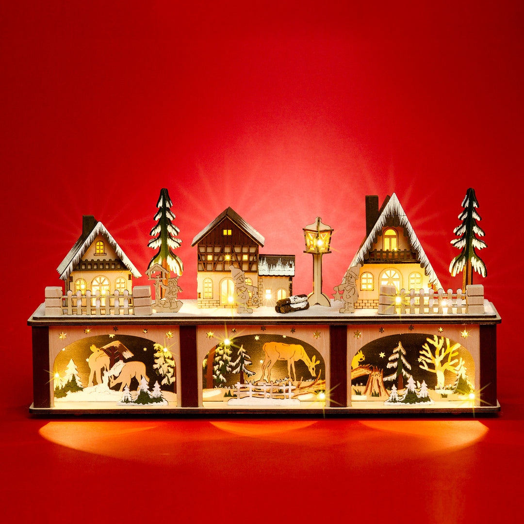 SIKORA LB87 beleuchteter Holz LED Lichtersockel Schwibbogen