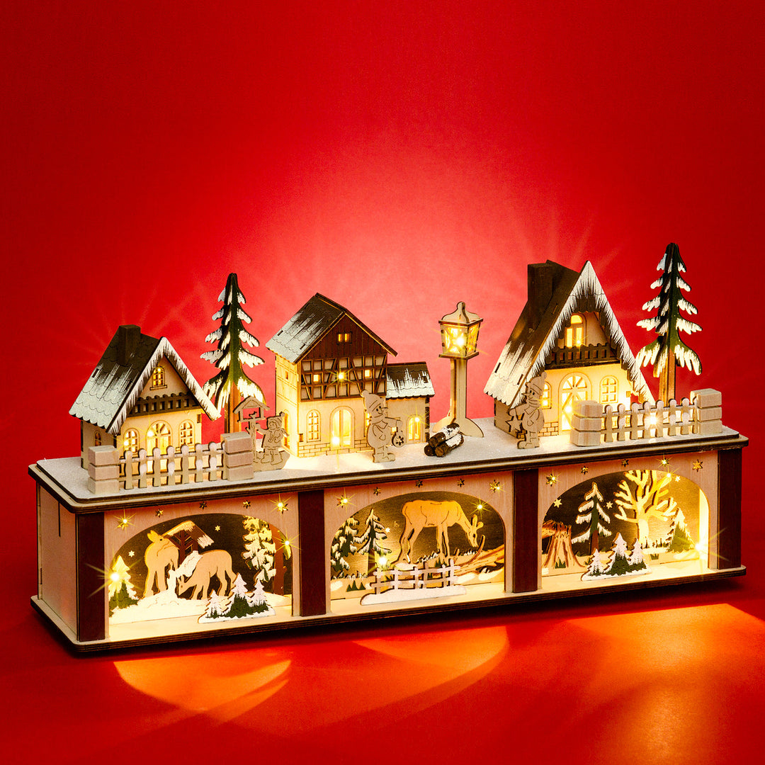 SIKORA LB87 beleuchteter Holz LED Lichtersockel Schwibbogen