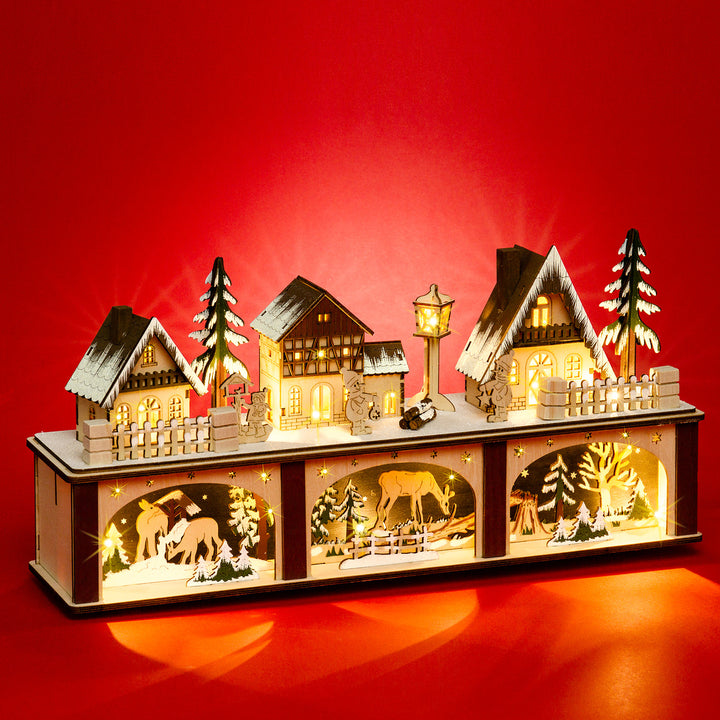 SIKORA LB87 beleuchteter Holz LED Lichtersockel Schwibbogen