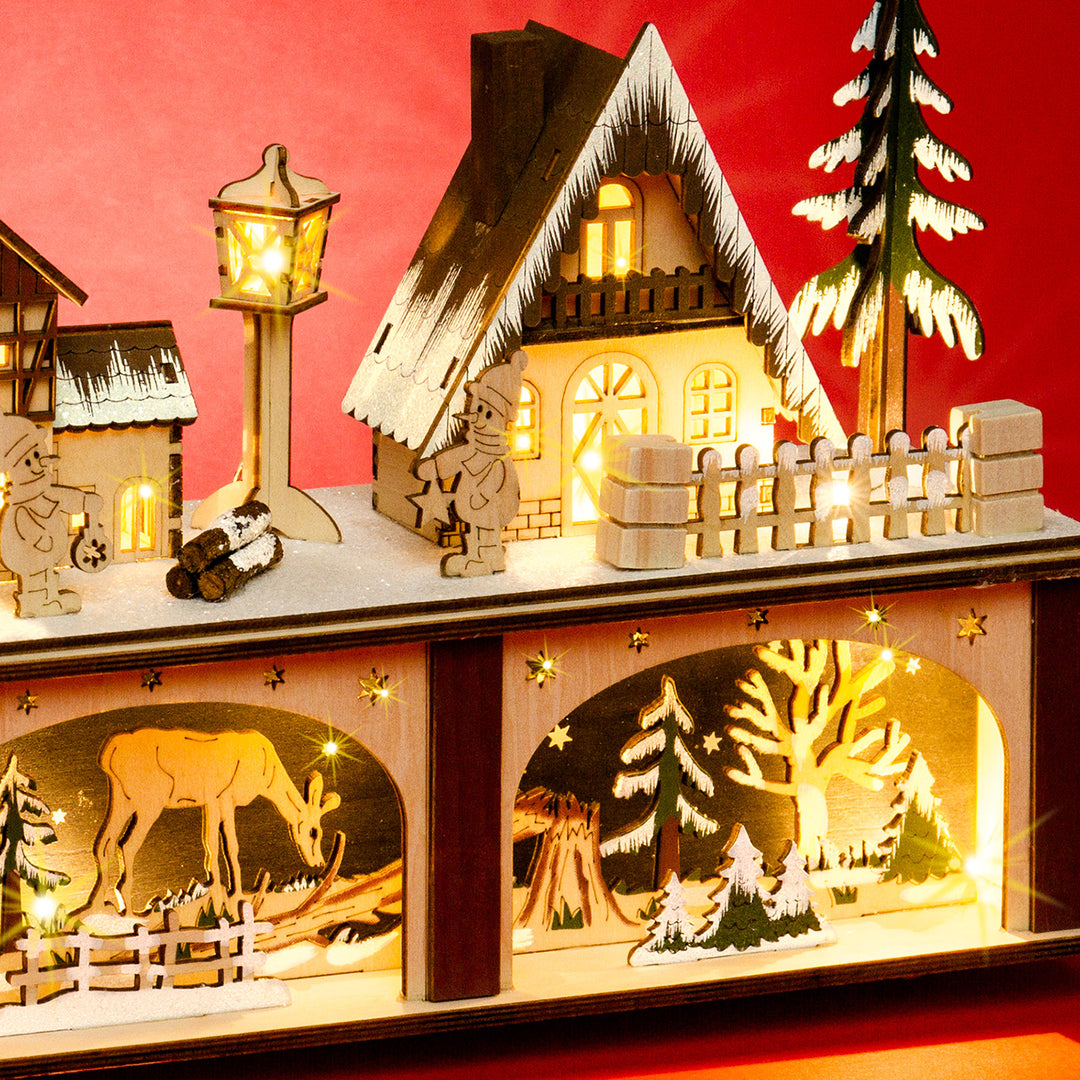 SIKORA LB87 beleuchteter Holz LED Lichtersockel Schwibbogen
