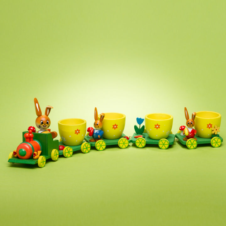 SIKORA OD06 Ostedeko Osterhasen Zug mit Eierbecher Waggons aus Holz