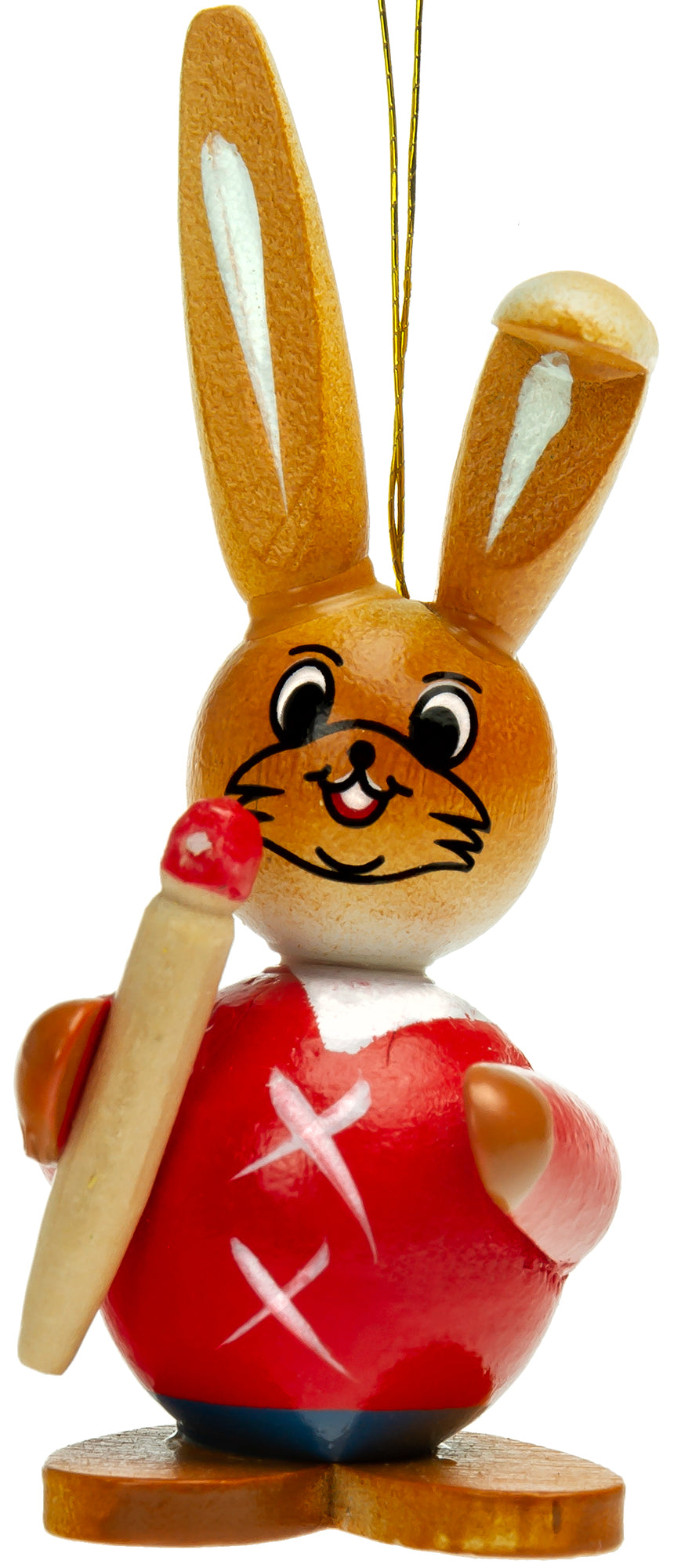 SIKORA OD07 Osterdeko Osterhasen Figuren aus Holz zum Aufhängen 6er Set H: 6 cm