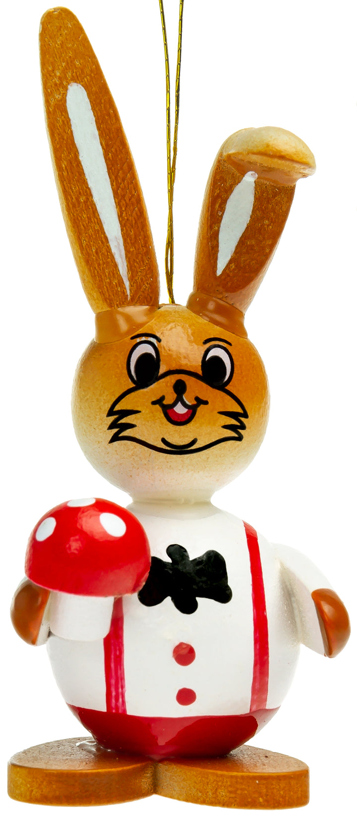 SIKORA OD07 Osterdeko Osterhasen Figuren aus Holz zum Aufhängen 6er Set H: 6 cm