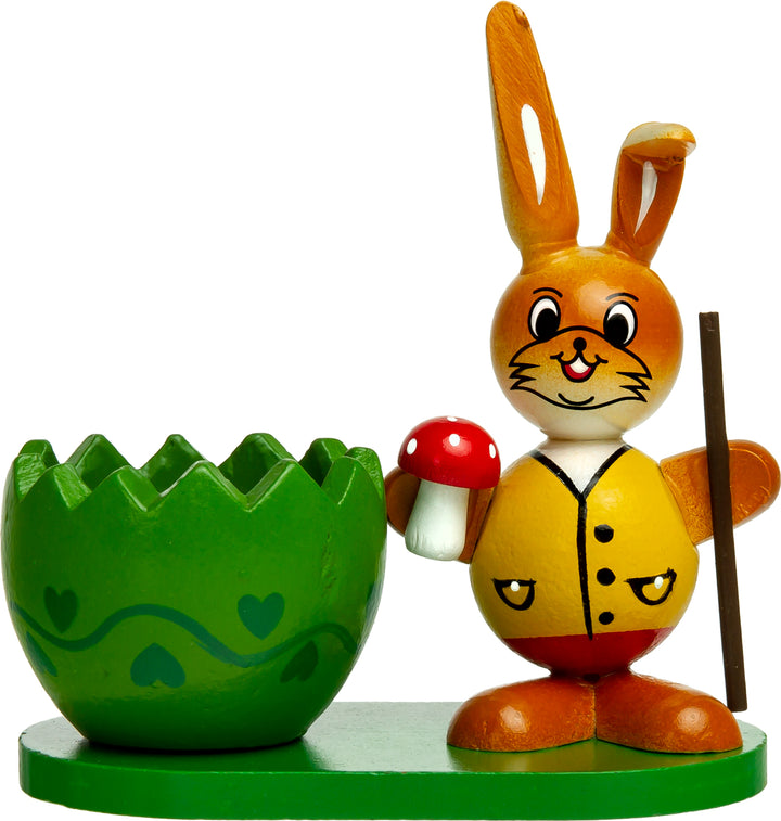 SIKORA OD08 Osterdeko Holz Eierbecher mit Osterhasen Figuren im 2er Set