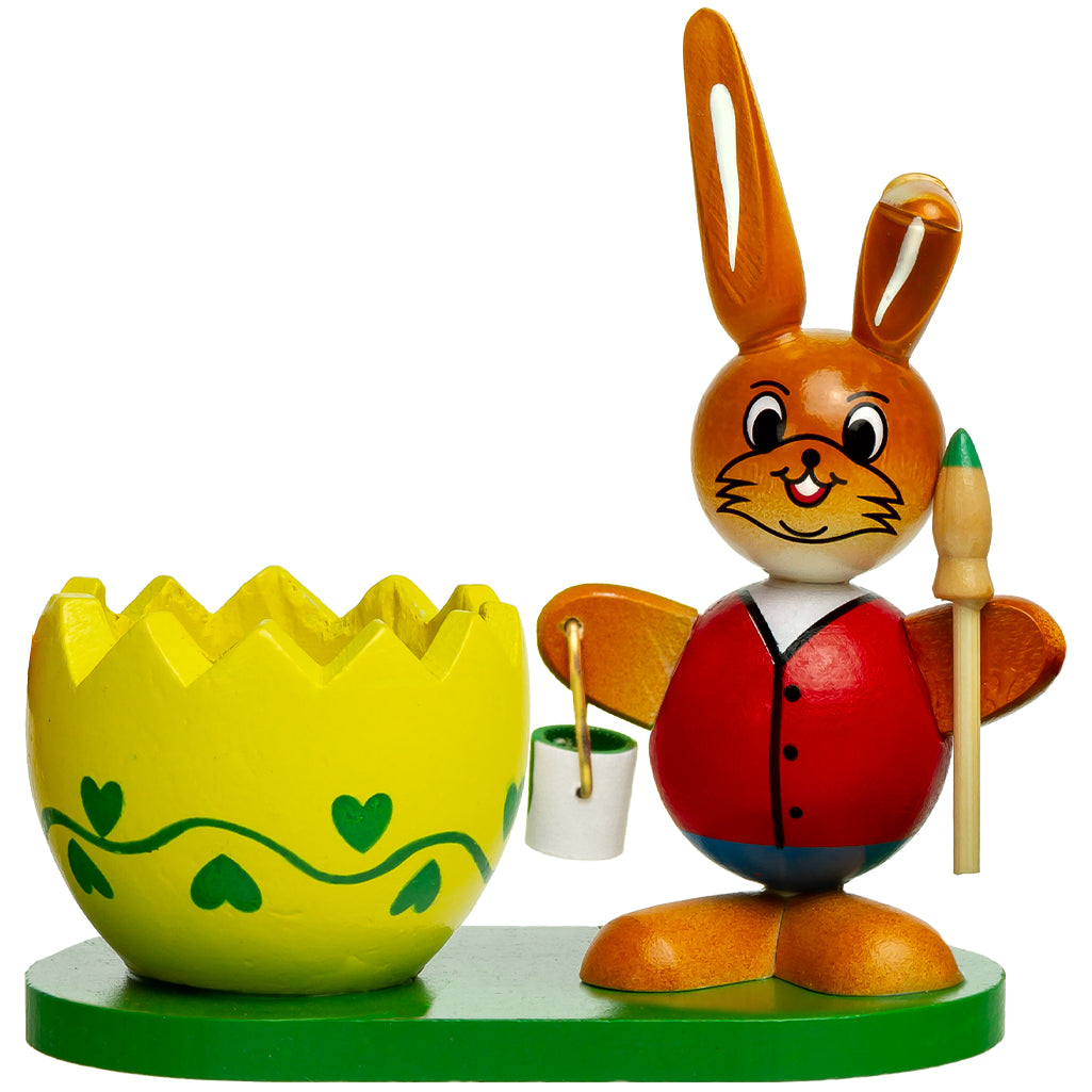 SIKORA OD08 Osterdeko Holz Eierbecher mit Osterhasen Figuren im 2er Set