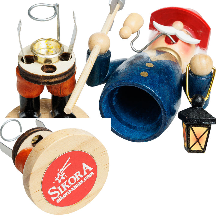 SIKORA RM-L Kleines Räuchermännchen aus Holz Räucherfigur Deko Weihnachtsfigur