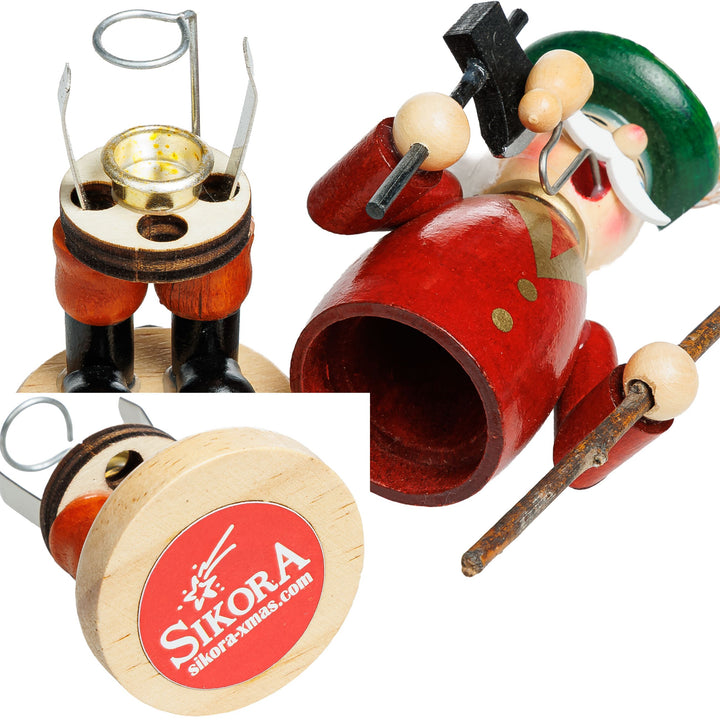 SIKORA RM-L Kleines Räuchermännchen aus Holz Räucherfigur Deko Weihnachtsfigur