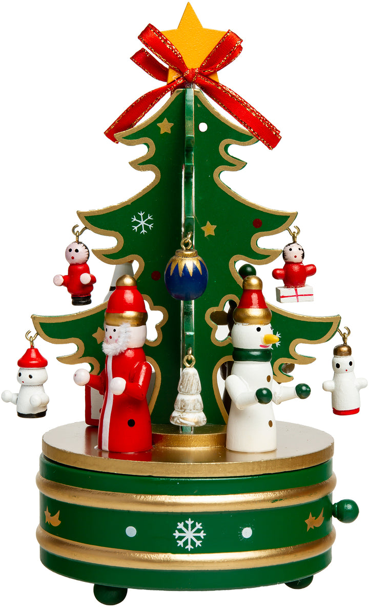 SIKORA SD03 Spieldose Spieluhr für Weihnachten aus Holz mit Tannenbaum Musik Stille Nacht