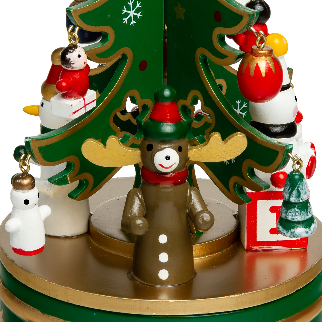 SIKORA SD03 Spieldose Spieluhr für Weihnachten aus Holz mit Tannenbaum Musik Stille Nacht