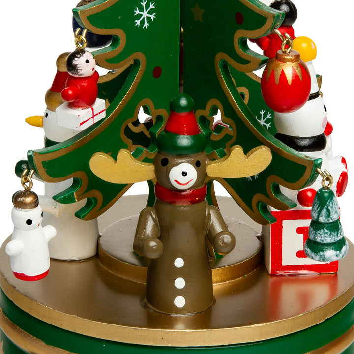 SIKORA SD03 Spieldose Spieluhr für Weihnachten aus Holz mit Tannenbaum Musik Stille Nacht