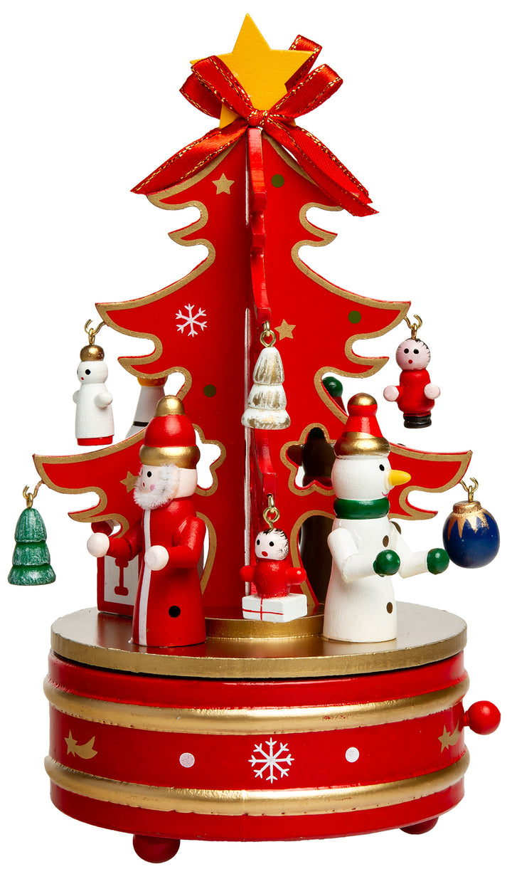 SIKORA SD03 Spieldose Spieluhr für Weihnachten aus Holz mit Tannenbaum Musik Stille Nacht