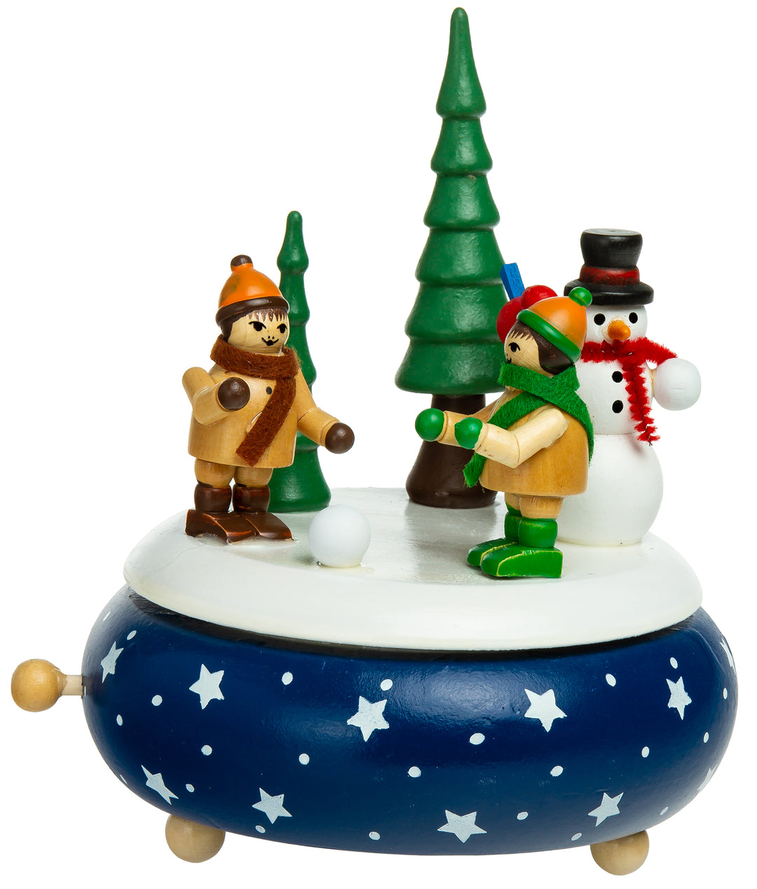 SIKORA SD04 Spieldose Weihnachtsdeko Spieluhr Deko für Weihnachten aus Holz mit Schneemann Musik O Tannenbaum