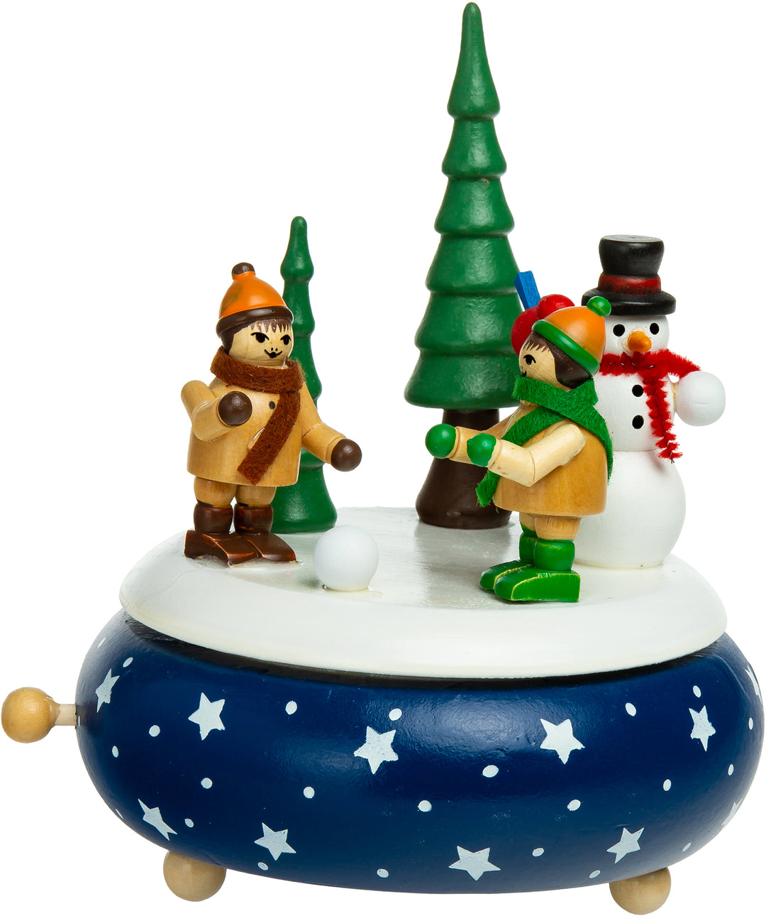 SIKORA SD04 Spieldose Weihnachtsdeko Spieluhr Deko für Weihnachten aus Holz mit Schneemann Musik O Tannenbaum