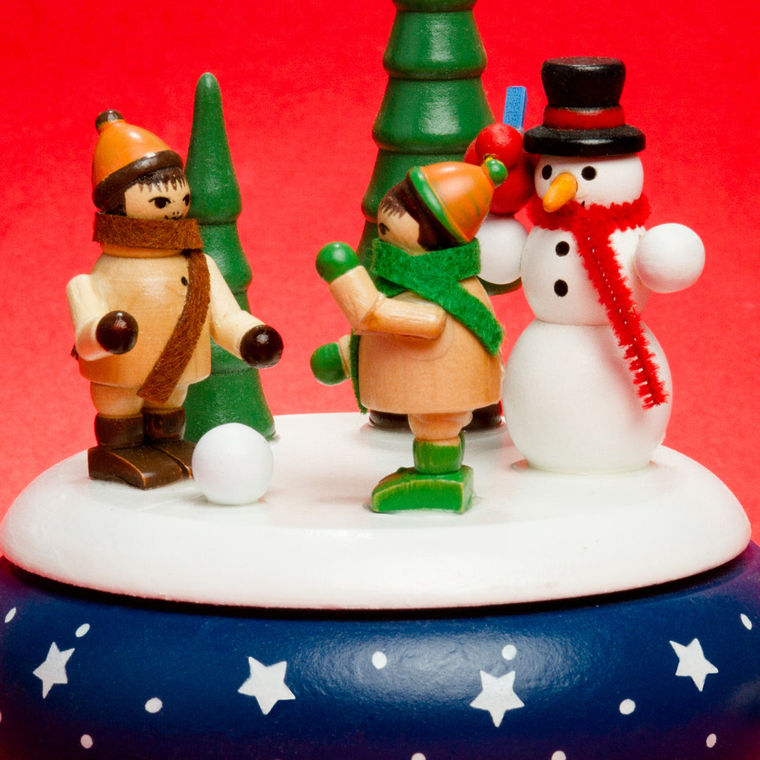 SIKORA SD04 Spieldose Weihnachtsdeko Spieluhr Deko für Weihnachten aus Holz mit Schneemann Musik O Tannenbaum