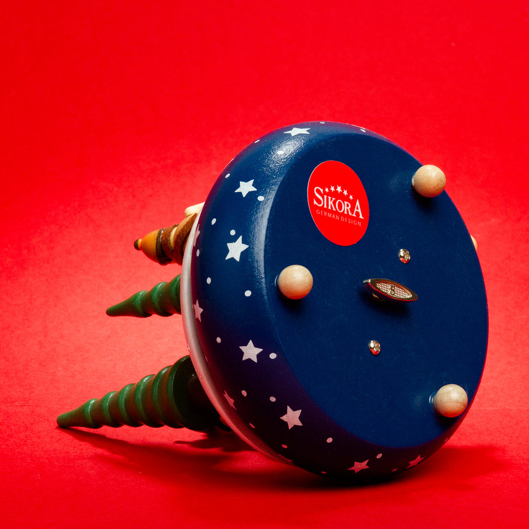 SIKORA SD04 Spieldose Weihnachtsdeko Spieluhr Deko für Weihnachten aus Holz mit Schneemann Musik O Tannenbaum