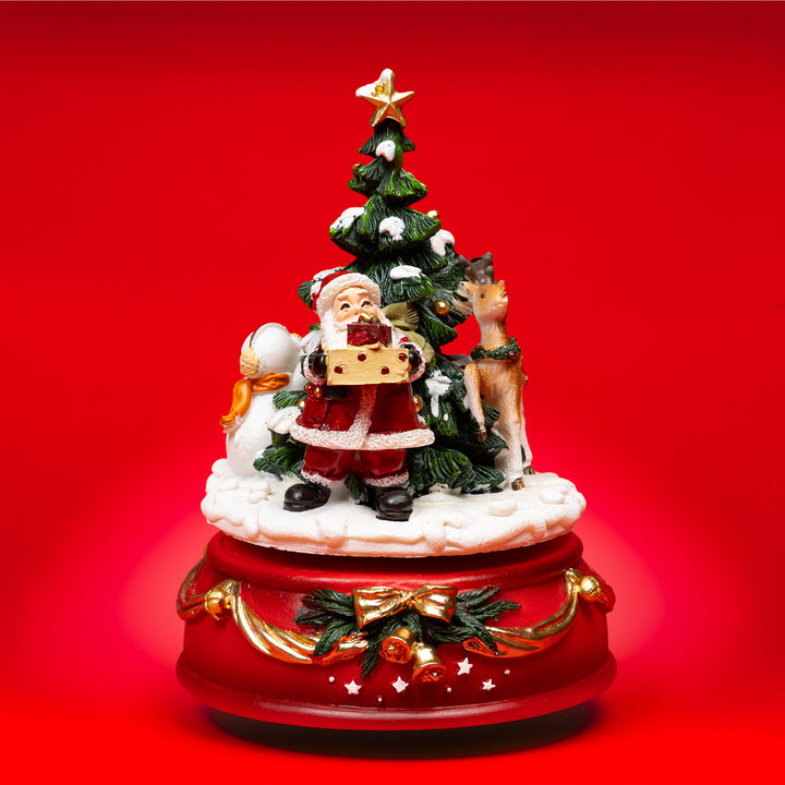 SPIELDOSE WEIHNACHTSMANN MIT RENTIER - SD11