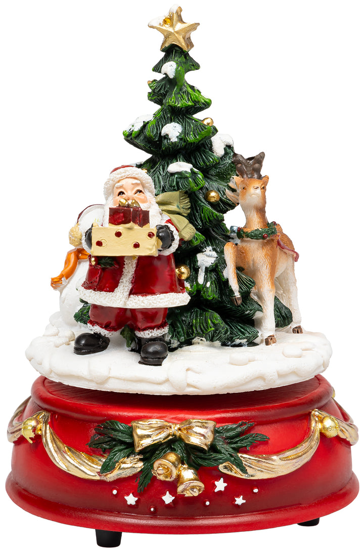 SPIELDOSE WEIHNACHTSMANN MIT RENTIER - SD11