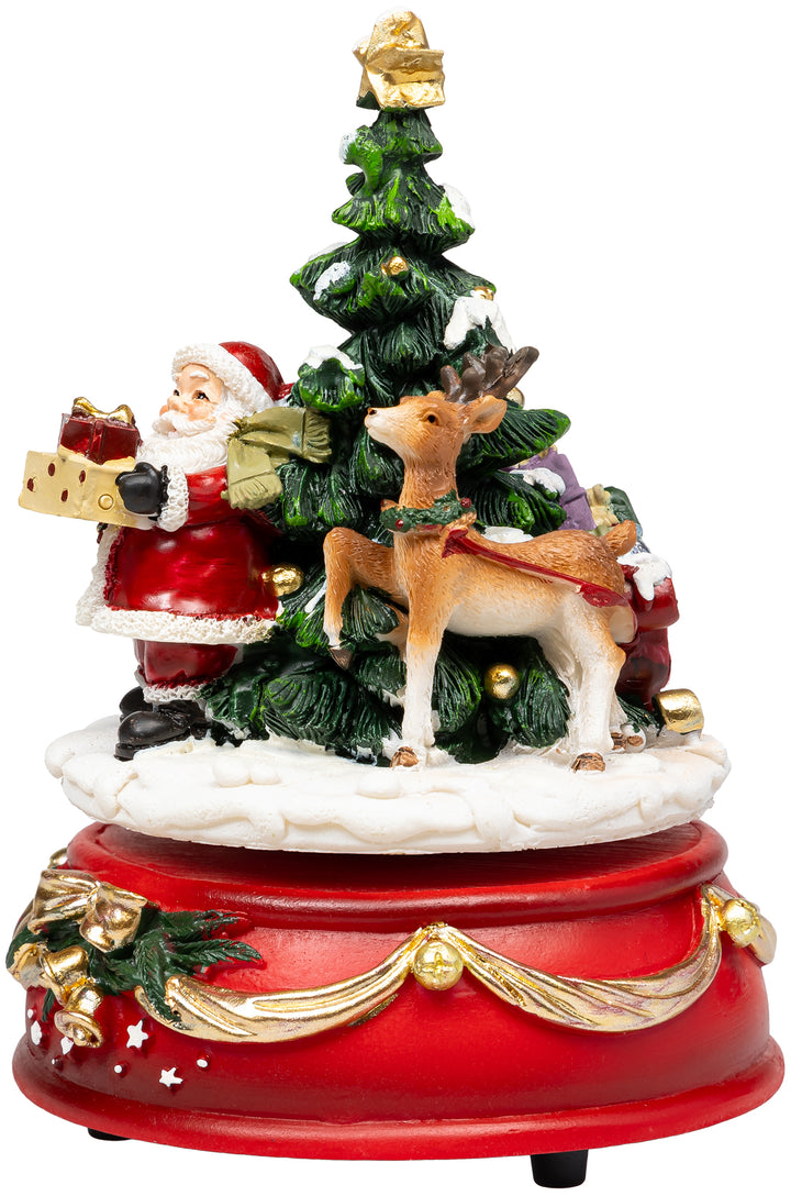SPIELDOSE WEIHNACHTSMANN MIT RENTIER - SD11